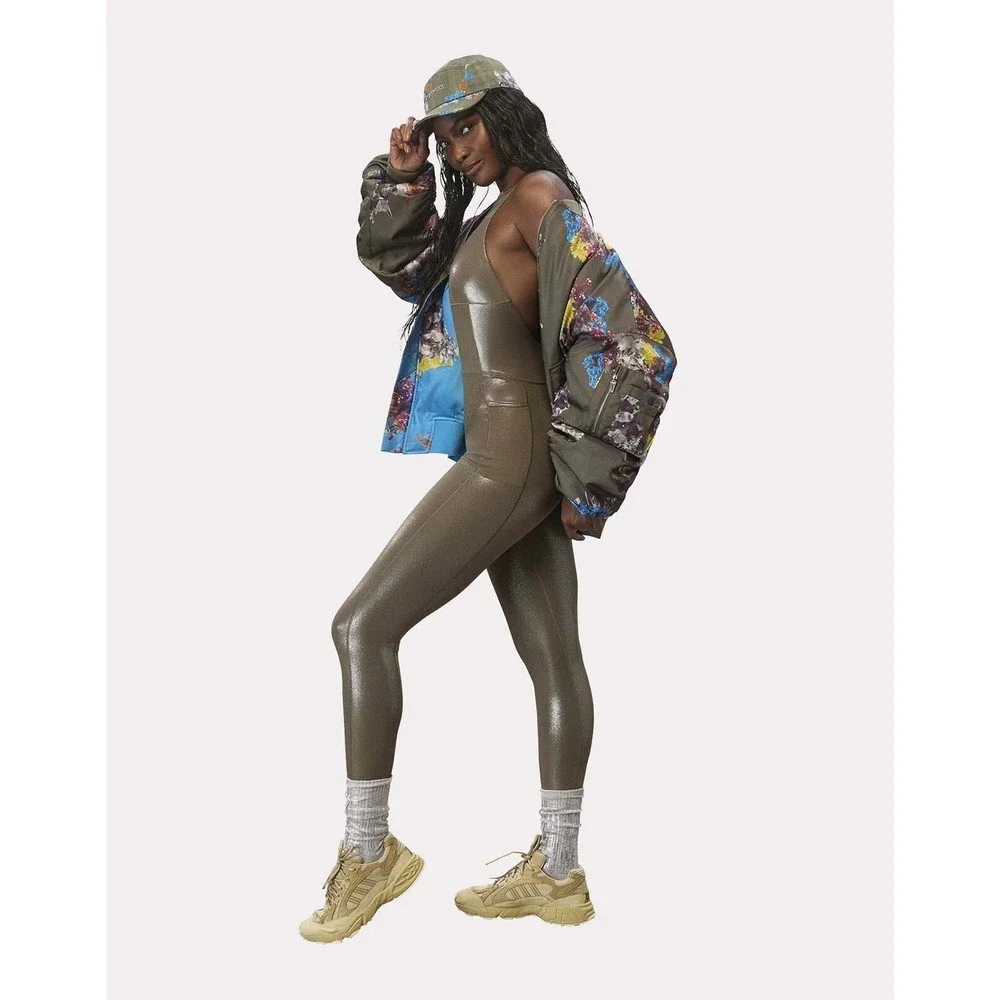 NWT Adidas x Ivy Park V-Neck Catsuit Khaki Beyonce HR6882 - Picture 6 of 12